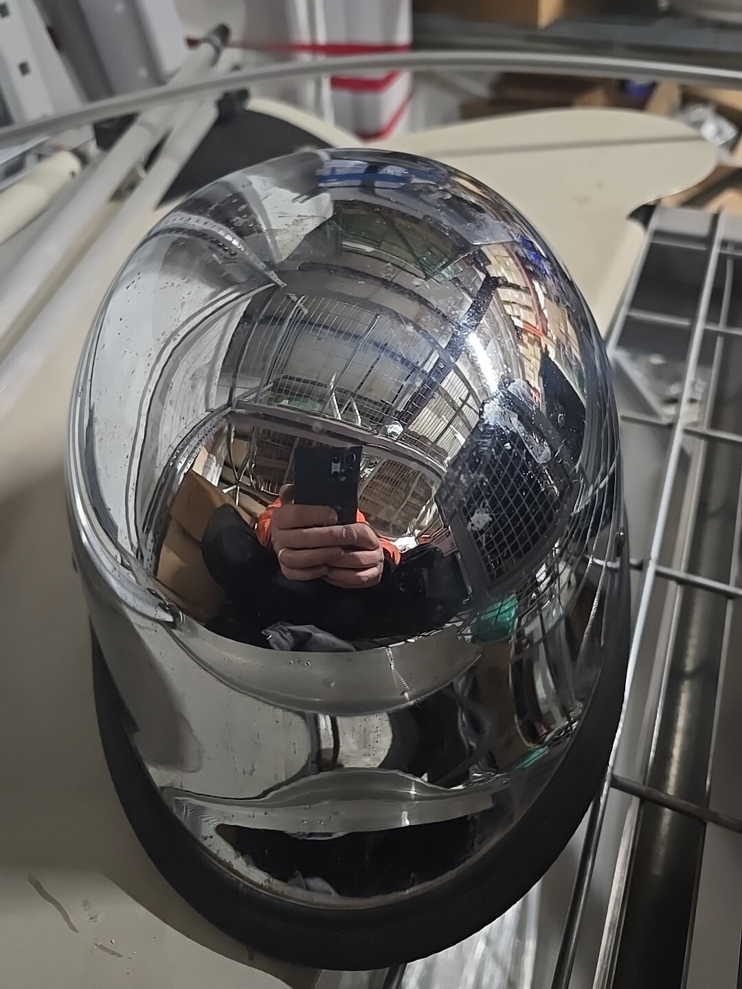 biker Large hard hat Chrom