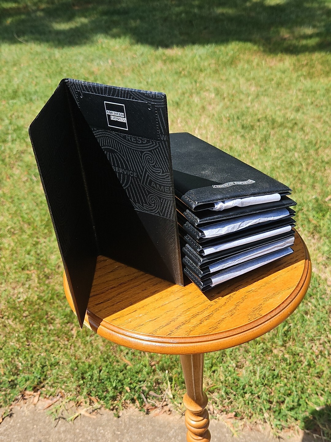 Lot of 9 NEW  American Express Folding Guest Check Presenters - Black