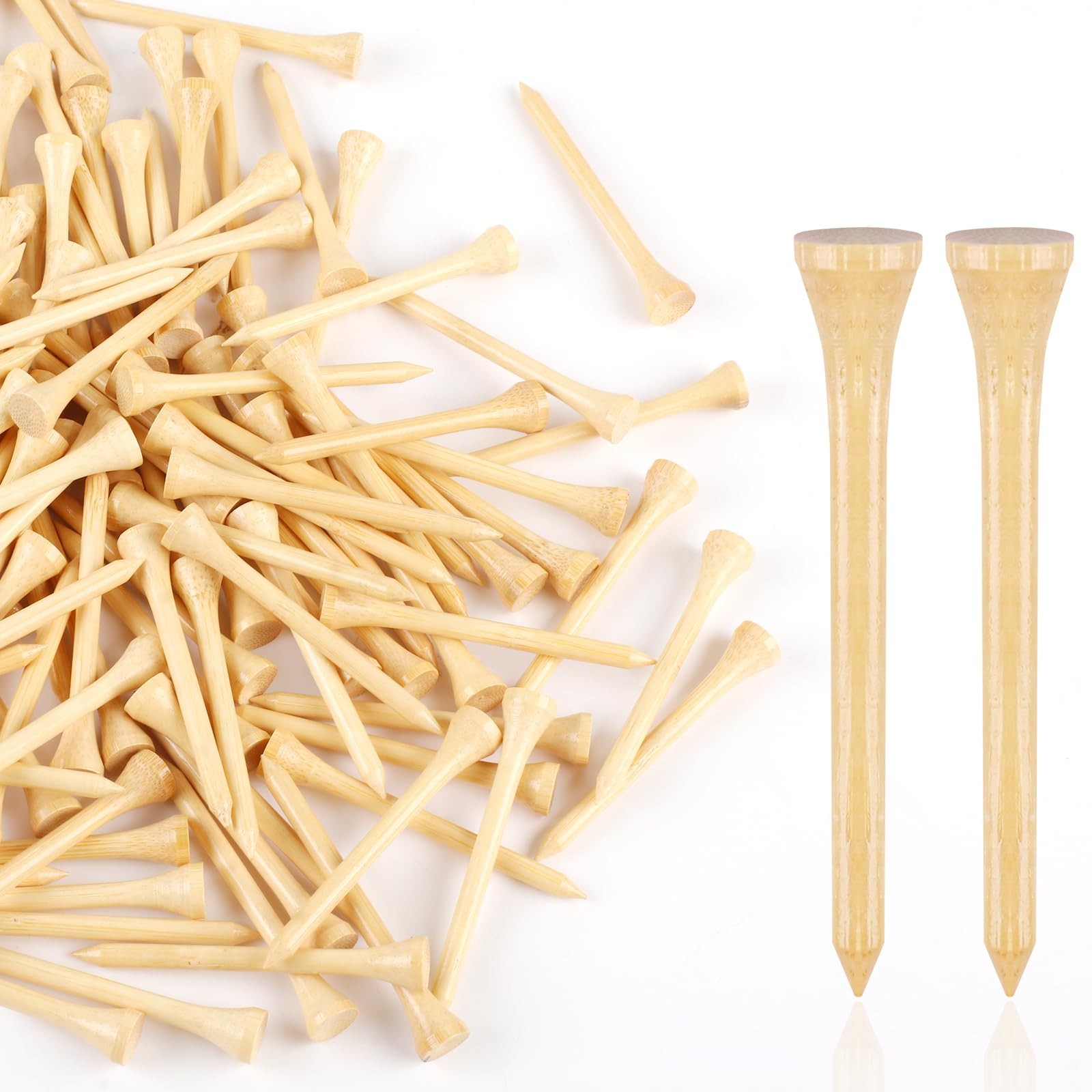 150PCS Professional Wooden Golf Tees 2 3/4 inch Biodegradable Bamboo Golf Tee...