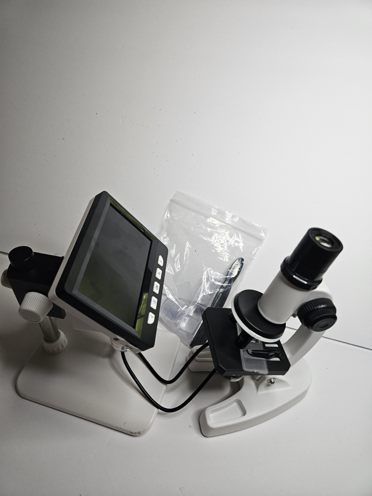 Digital LCD Microscope Kit with Screen, Slides & Tools