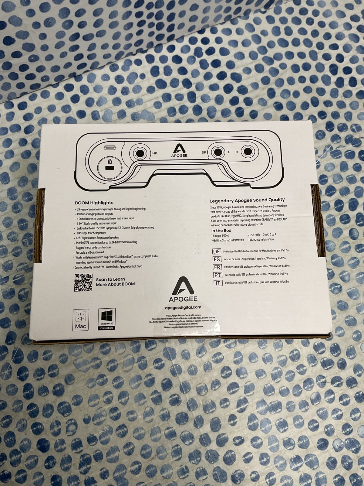 Apogee BOOM 2x2 USB-C Audio Recording Interface w/ DSP FX *NEW/SEALED*
