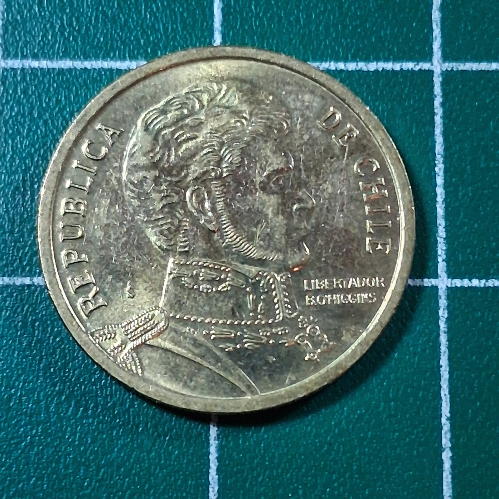 2015 Chile “S” Marked Bernardo O'Higgins 10 Pesos Currency Coin