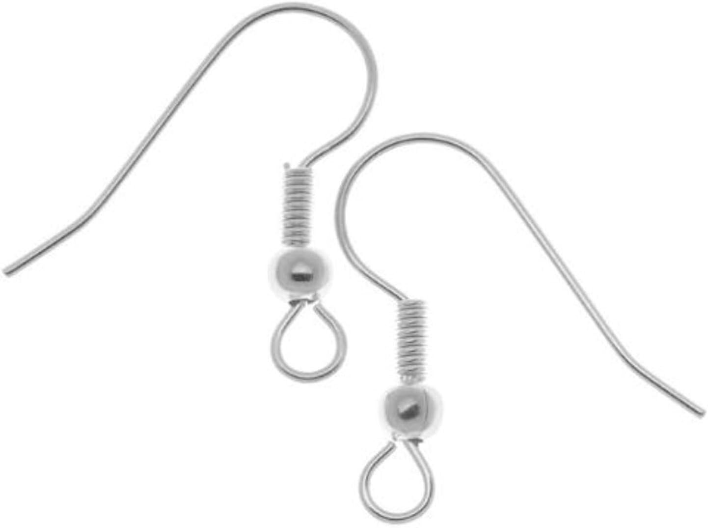 UnCommon Artistry Silver Plated Earring Hooks Wth Ball & Coil (100 pcs)