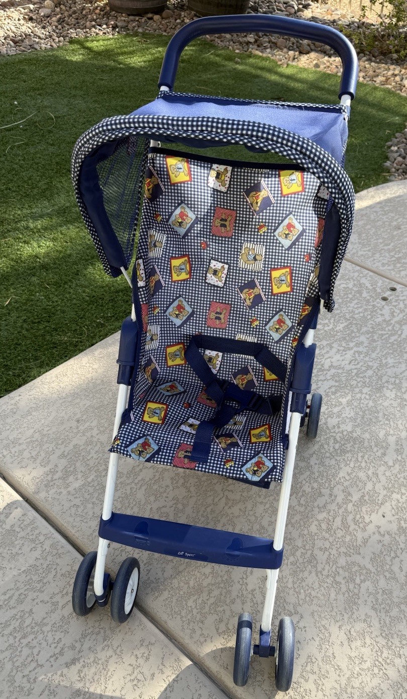 VTG 2002 Kolcraft Lil’ Sport Stroller Y2K Foldable Teddy Bear Model 36302-EC3