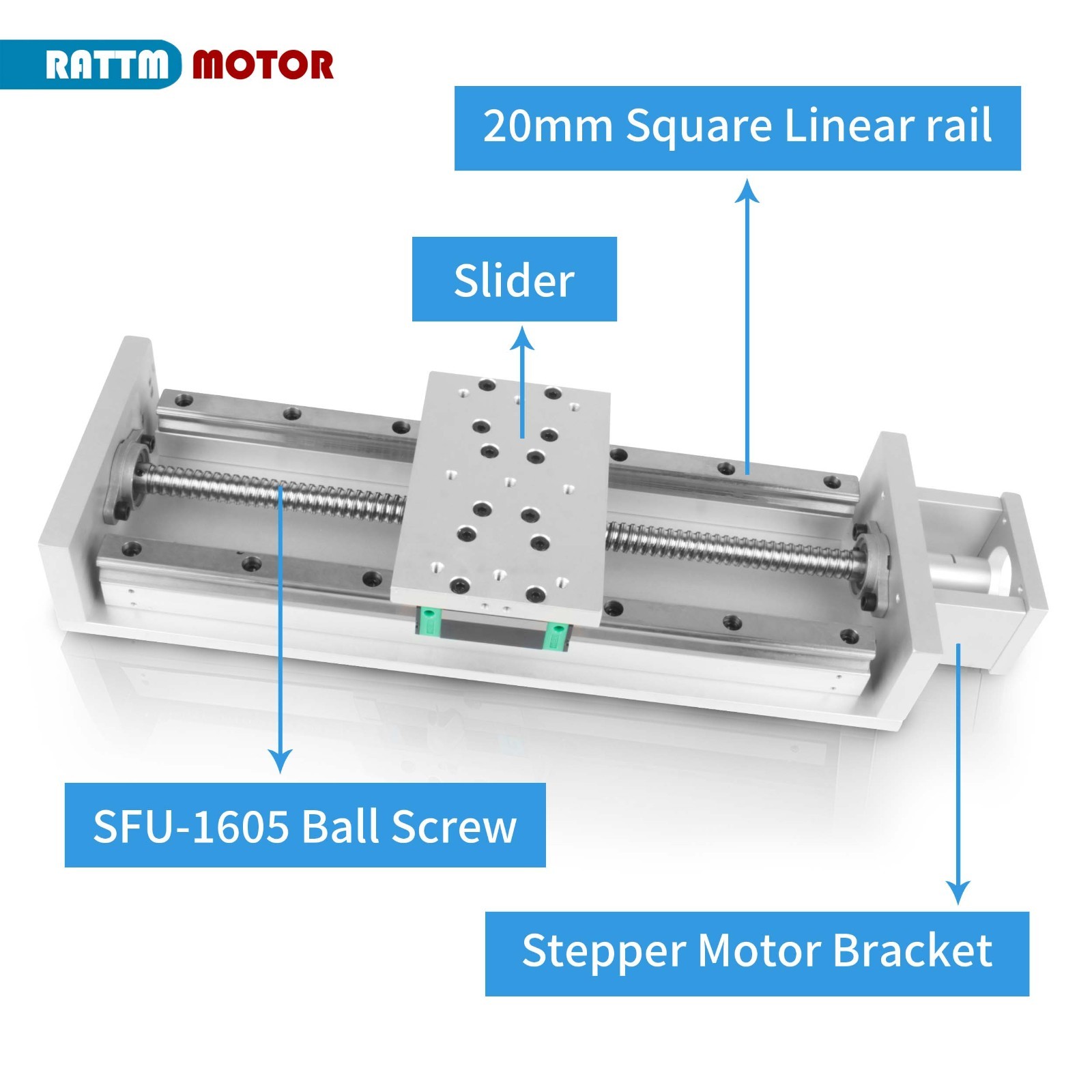 US SHIP】 ZBX150-300mm Linear Stage Double Linear Slide Rail Guide+Limit Switch