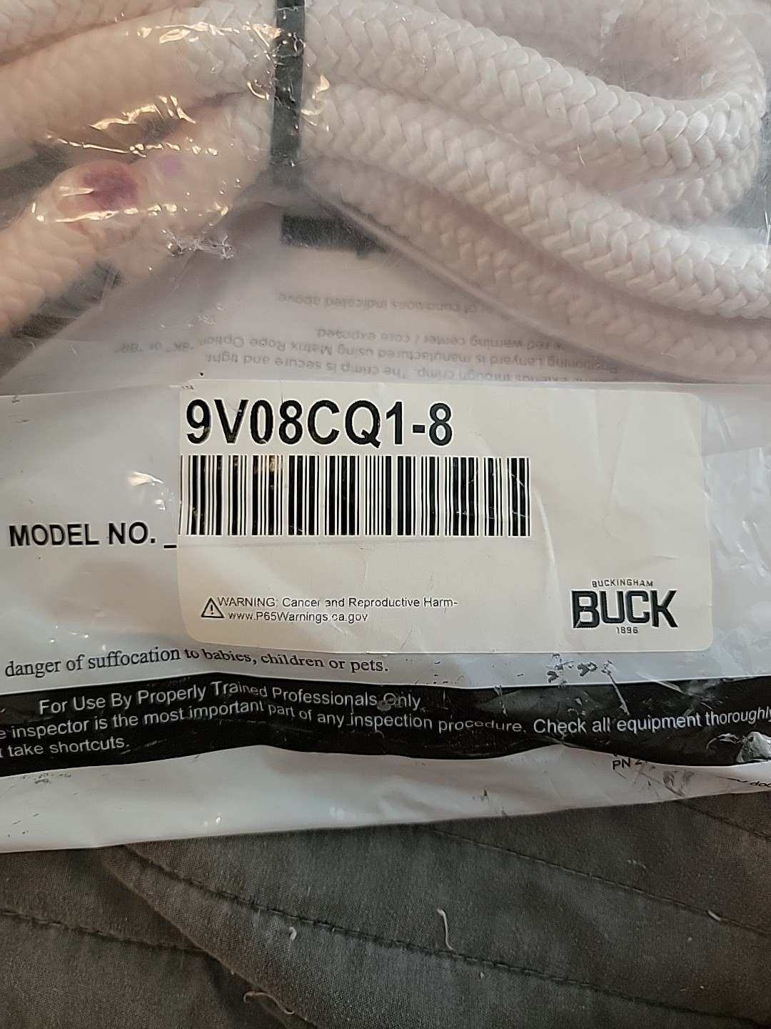 Buckingham "Buck-A-Juster" Adjustable Positioning, Lanyard  9-7.5,   7.5ft