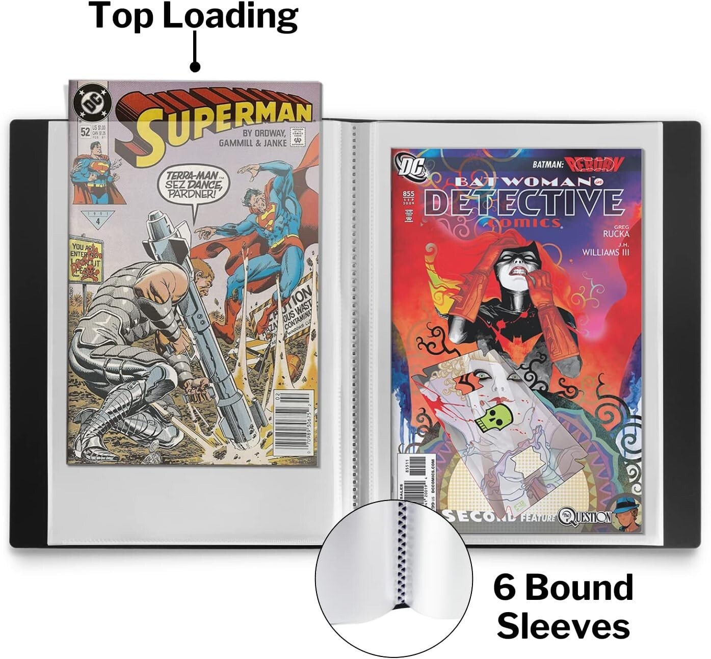 Comic Book Storage Binder –Archival Album w 6 Sleeves for Bagged &Boarded Comics