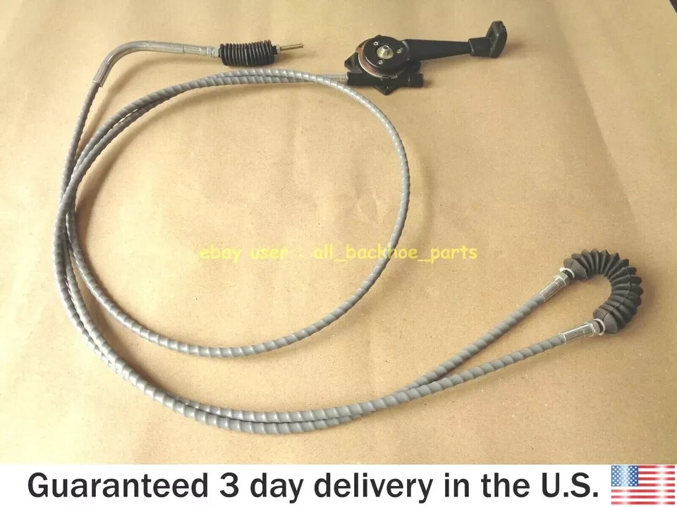 JCB BACKHOE - THROTTLE CABLE ASSEMBLY WITH LEVER & KNOB (PART NO. 334/E6422)