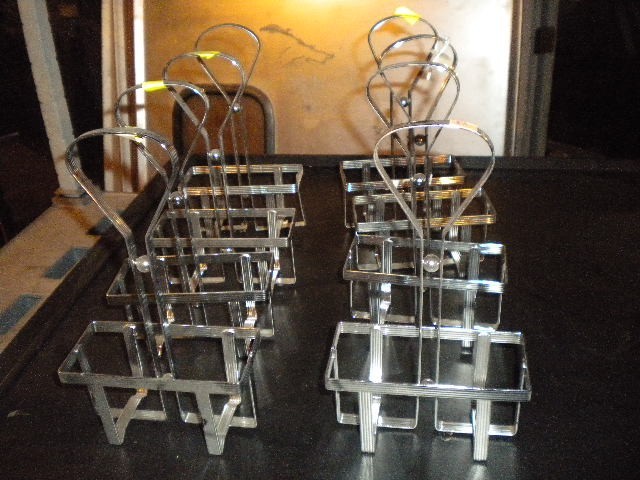 Lot 8 chrome table-top sauce caddie - great for any bar / restaurant - NEED SOLD