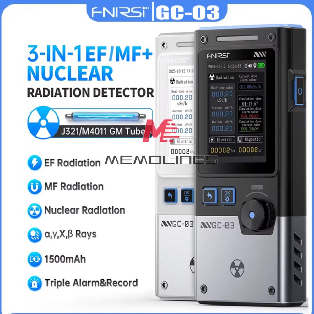 FNIRSI GC-03 3-IN-1 Electromagnetic Radiation Detector NR+EF+MF Detection Tool