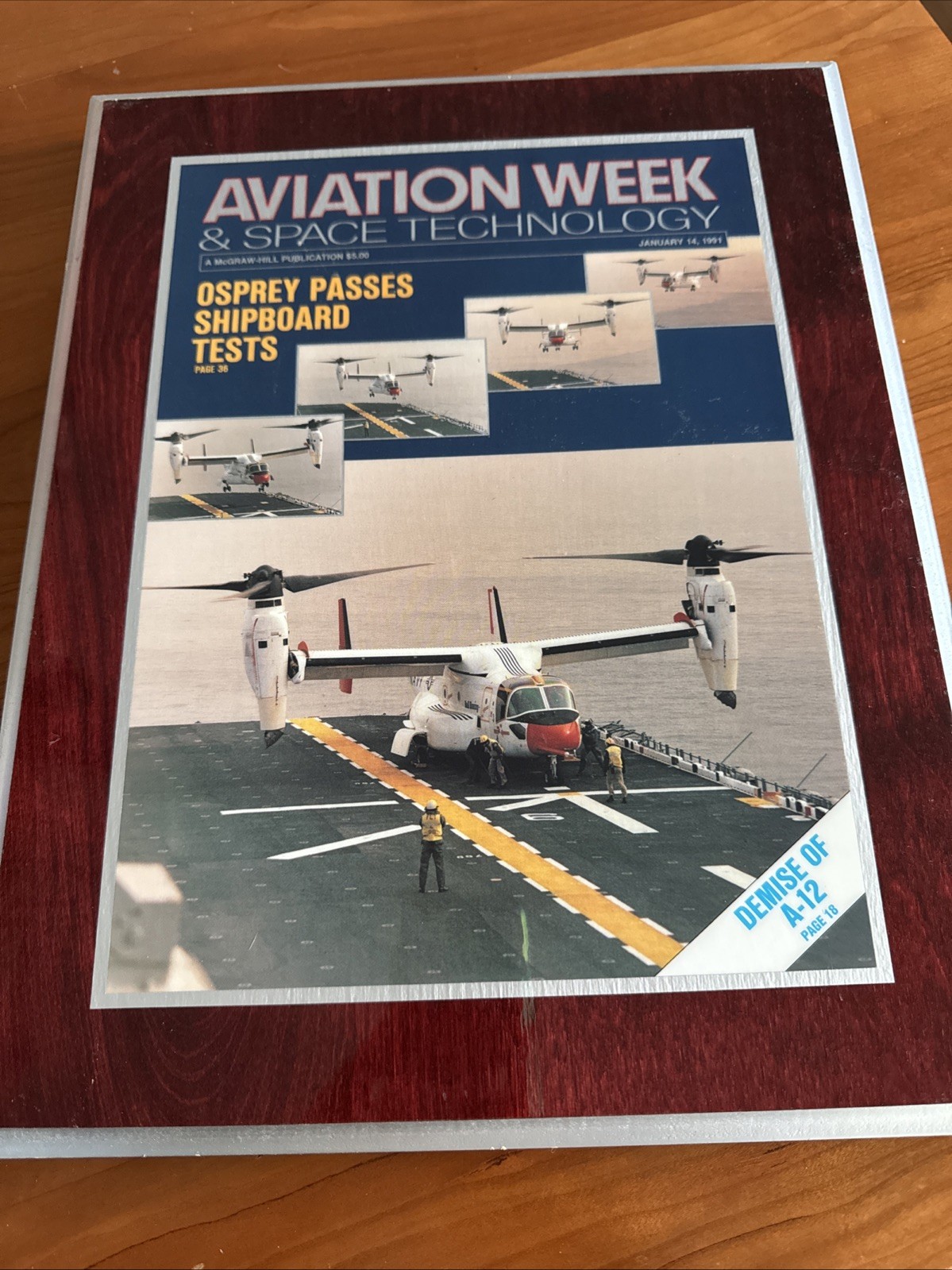 WOW 1991 Aviation Week & Space Technology Magazine Osprey Passes Shipboard Tests