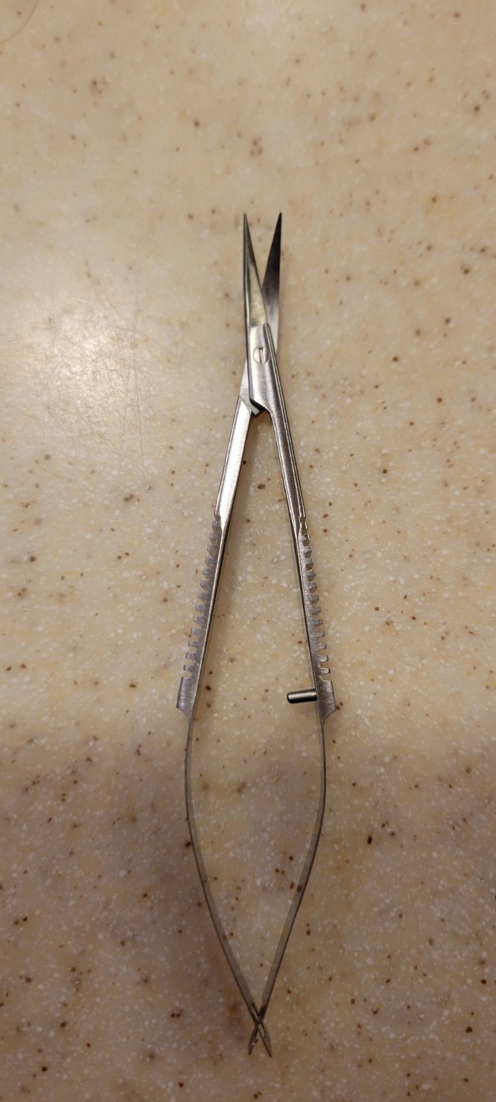 Miltex 18-1576 Corneal Scissor, Castroviejo, 3-3/4" Length, Curved, Sharp Tips