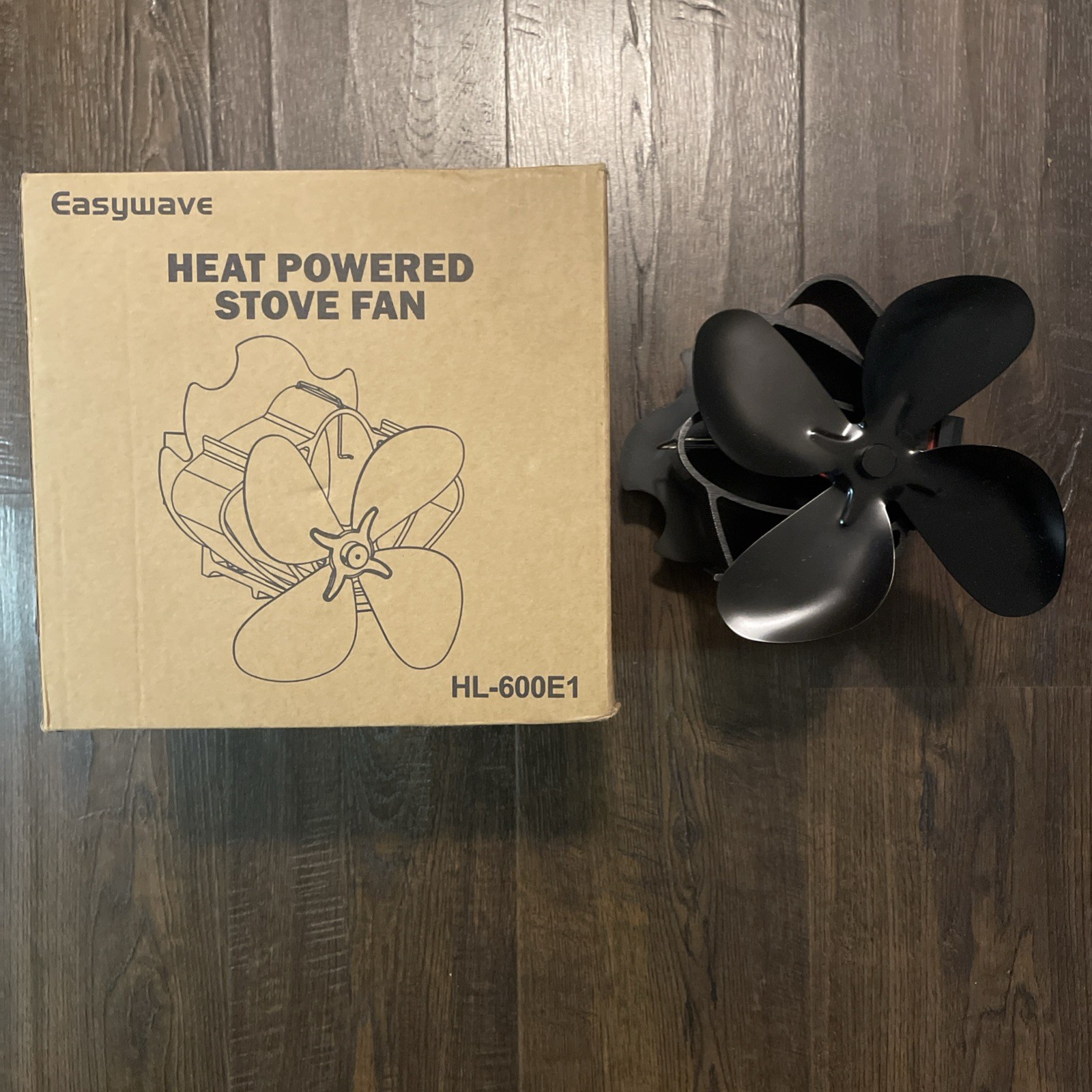 Easywave Oscillating Wood Stove Fan/Fireplace Black fan.