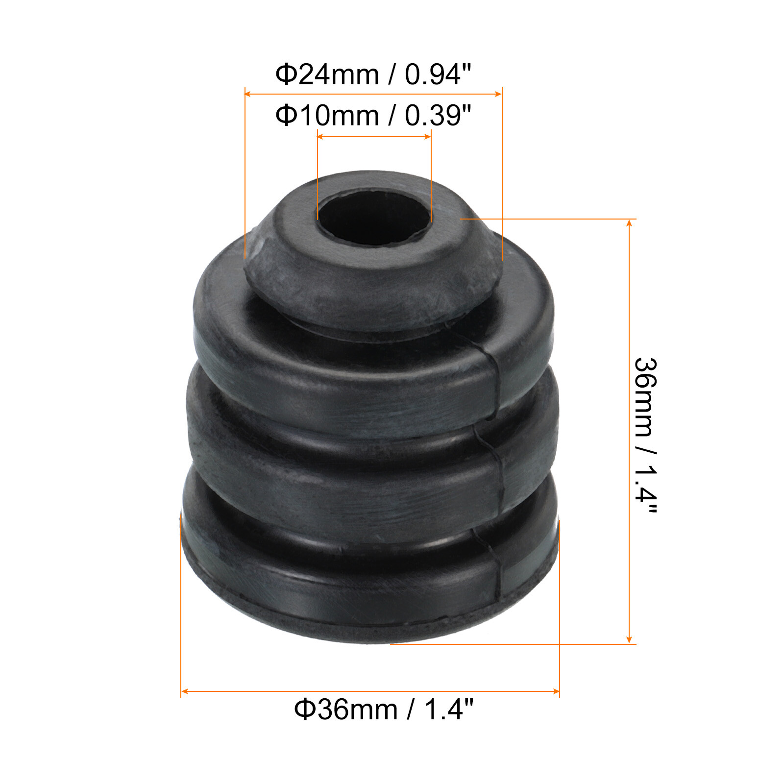 1.4" x 1.4" Compressor Rubber Feet, 3 Pack AC Mount Anti Vibration Pad, Black
