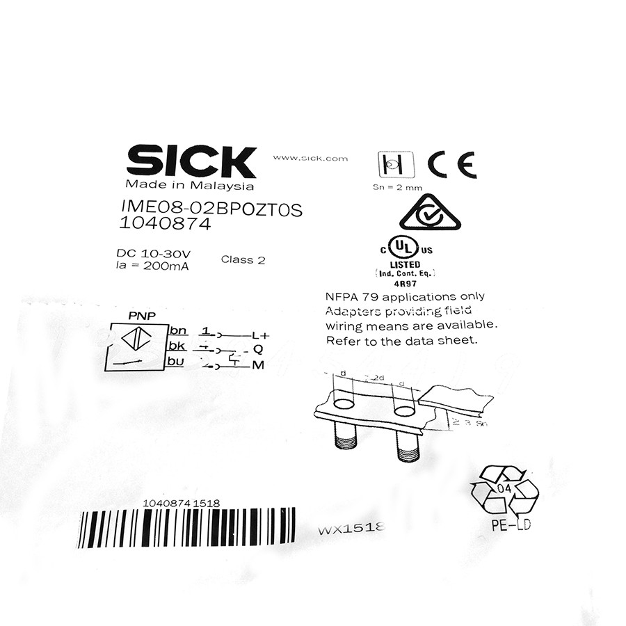 SICK IME08-02BPOZT0S Inductive proximity sensors PNP,New✦Kd