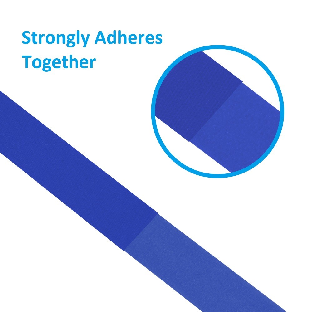 10 Pack of 50Ft 0.8" Width Hook and Loop Strap Tape Blue