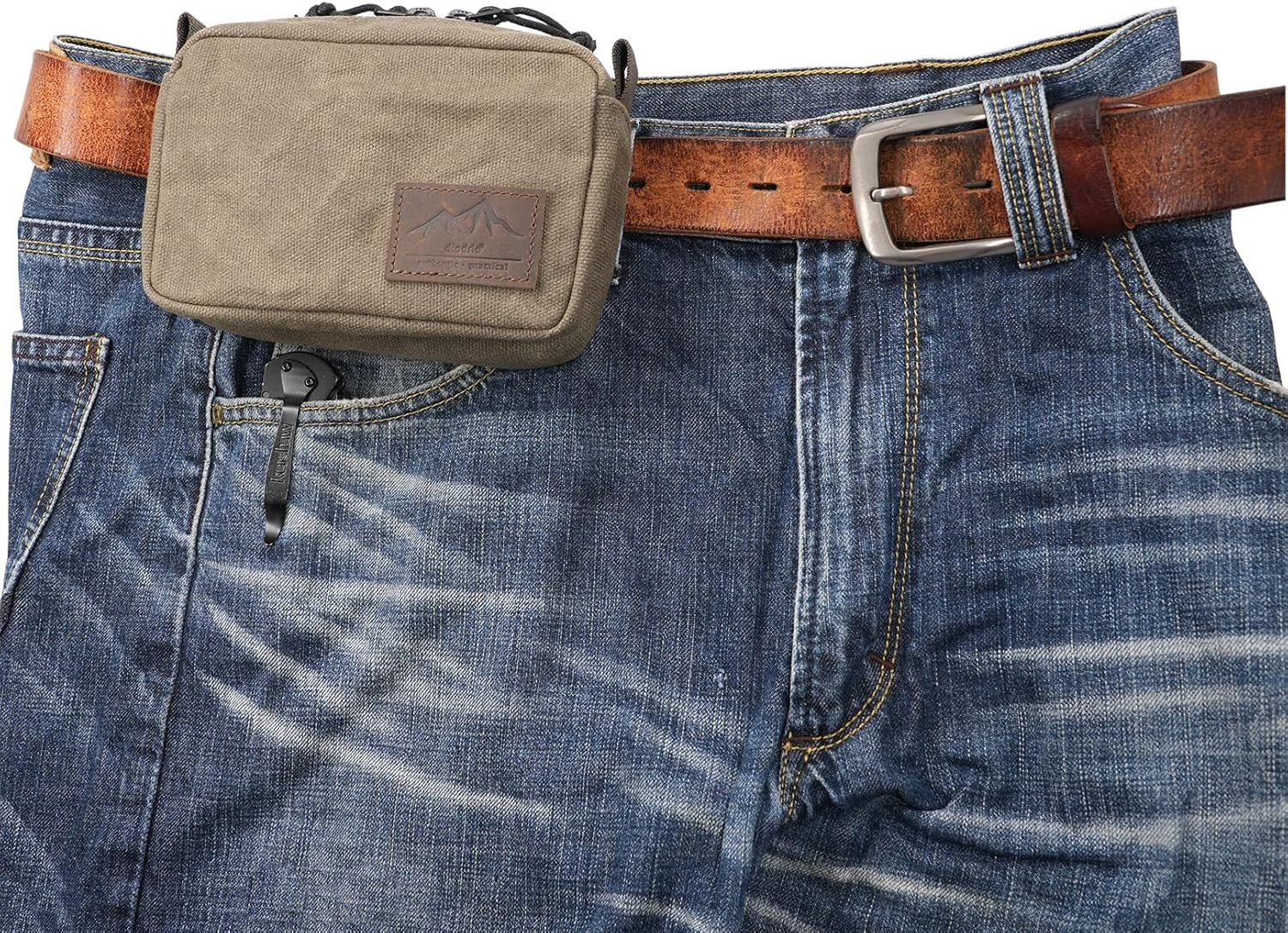Diodrio Belt Pouch for Men Women YKK Zippers EDC Pouch, Belt Bag Waist Pack for