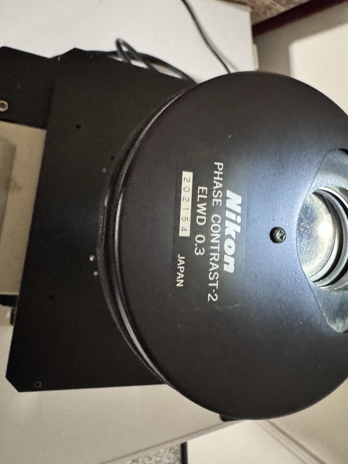 Nikon Diaphot Inverted Phase Contrast Microscope With 3 Objectives