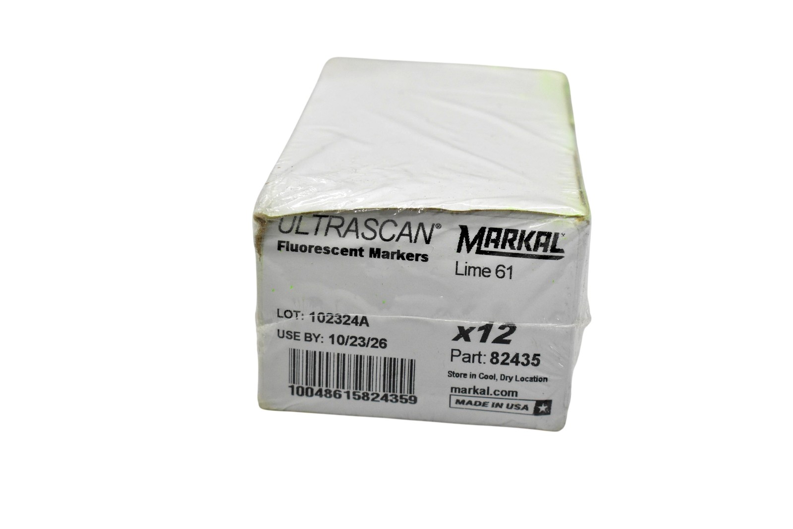 Markal ULTRASCAN Fluorescent Markers Lime 61 x12 Part 82435 Made in USA Sealed
