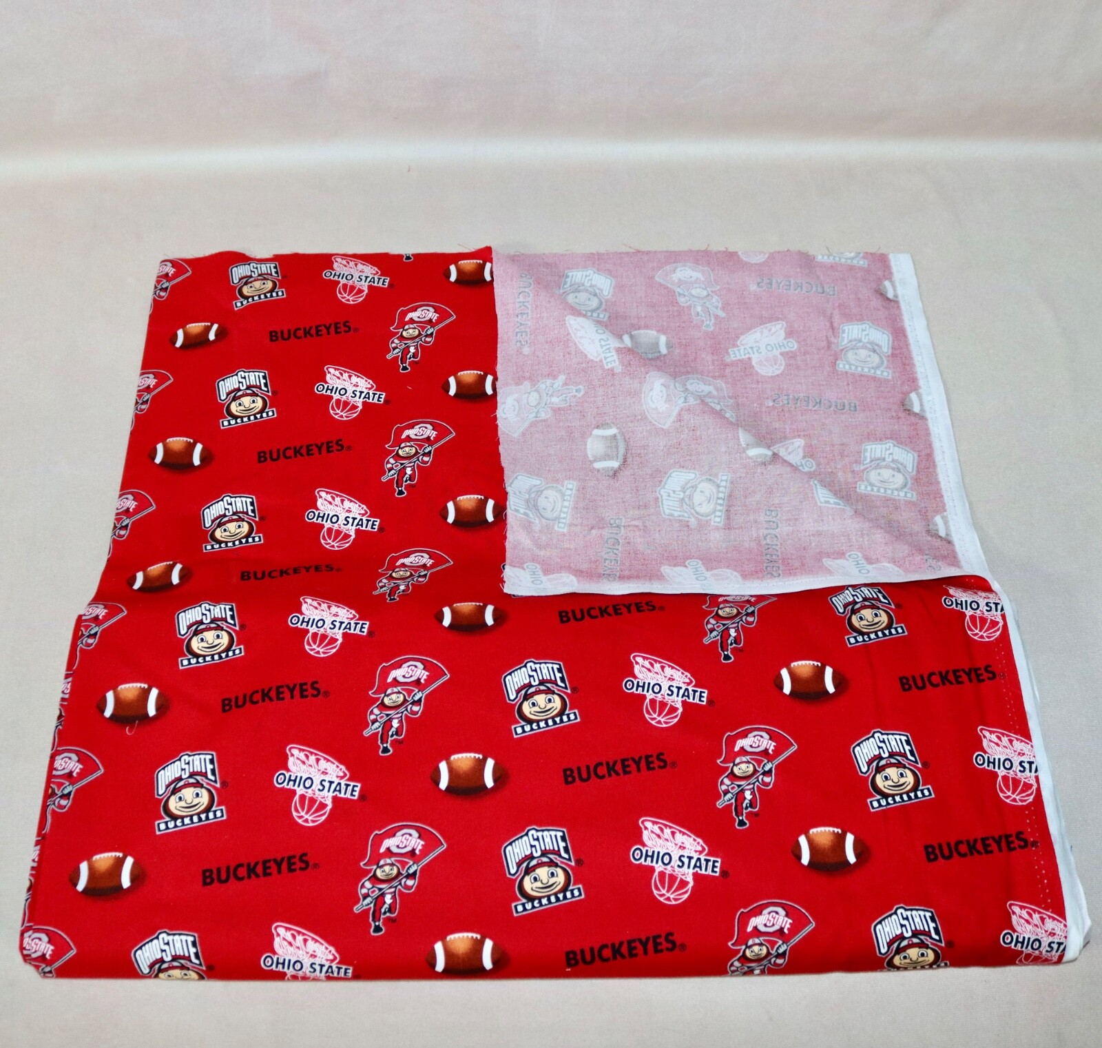 Ohio State Buckeyes ~ Logo Pattern College Cotton Fabric 1/4 Yard 9” X 44”