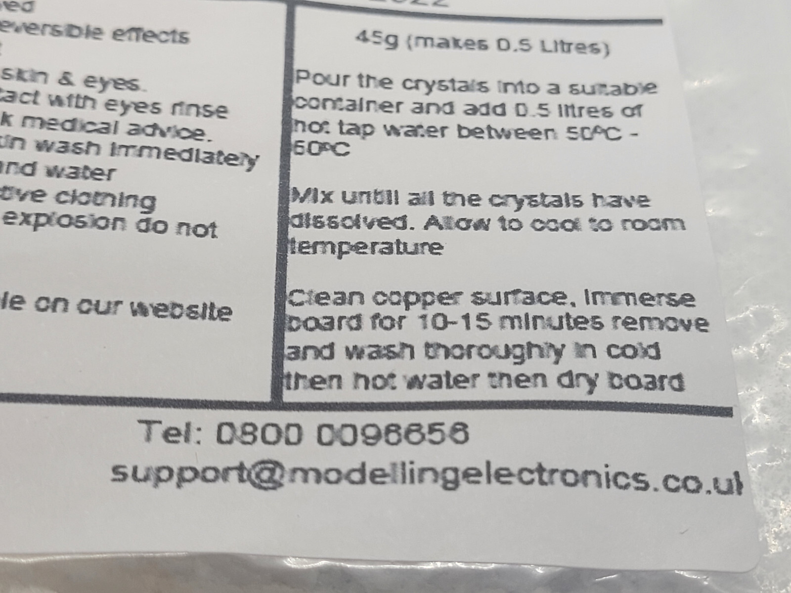 SENO TIN - PCB Tin Plating crystals for 500ml solution - Immersion tin plating