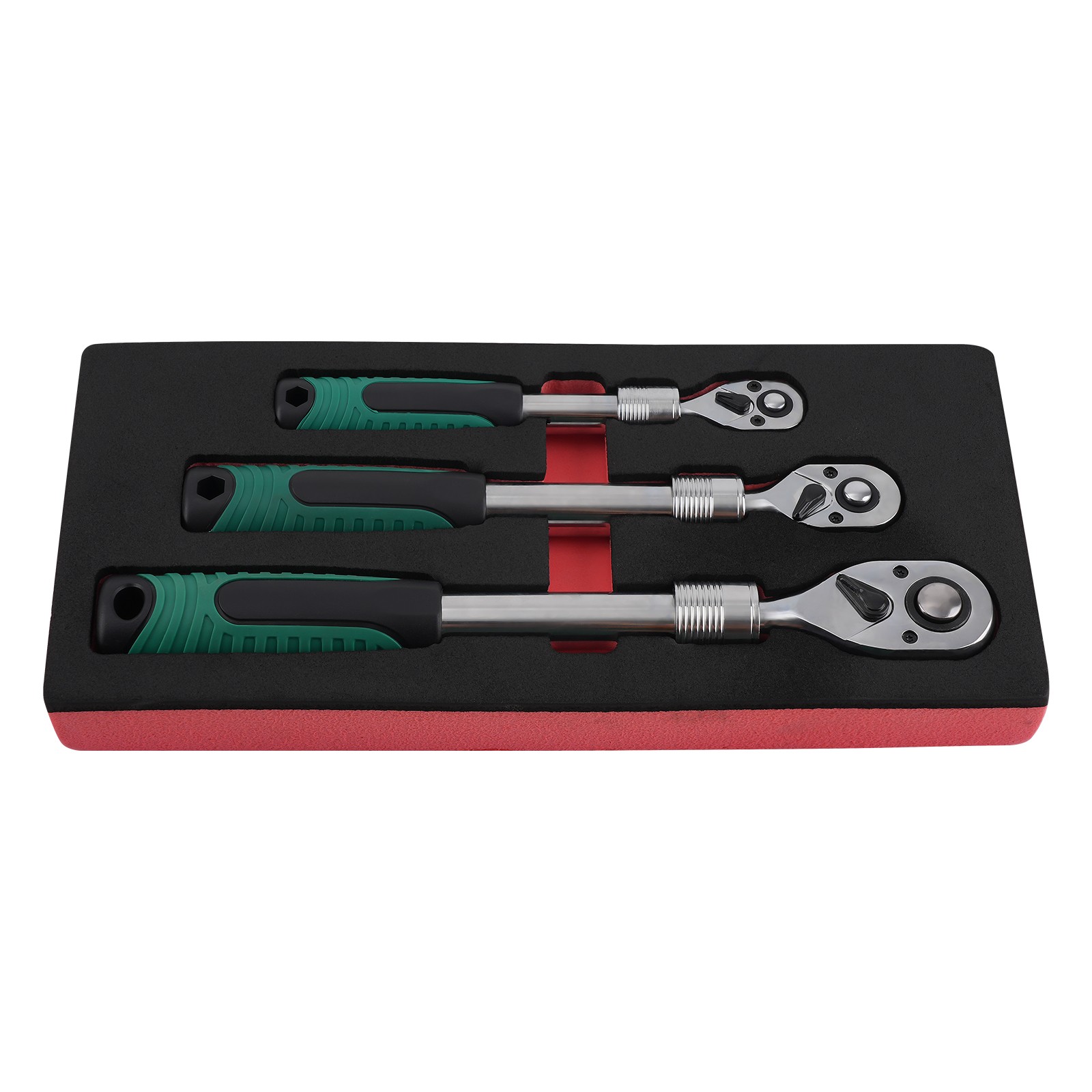 Workshop Ratchet Tool Set 3-Piece Extendable Handle 72-Tooth Quick Release