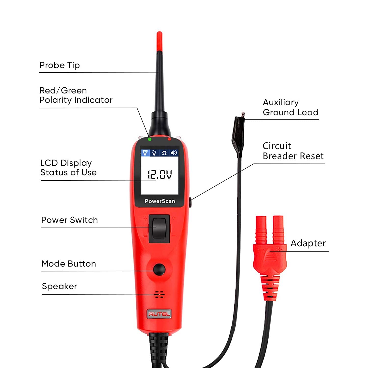 Autel Powerscan PS100 Probe 12V/24V Auto Electrical Circuit System Tester Tool