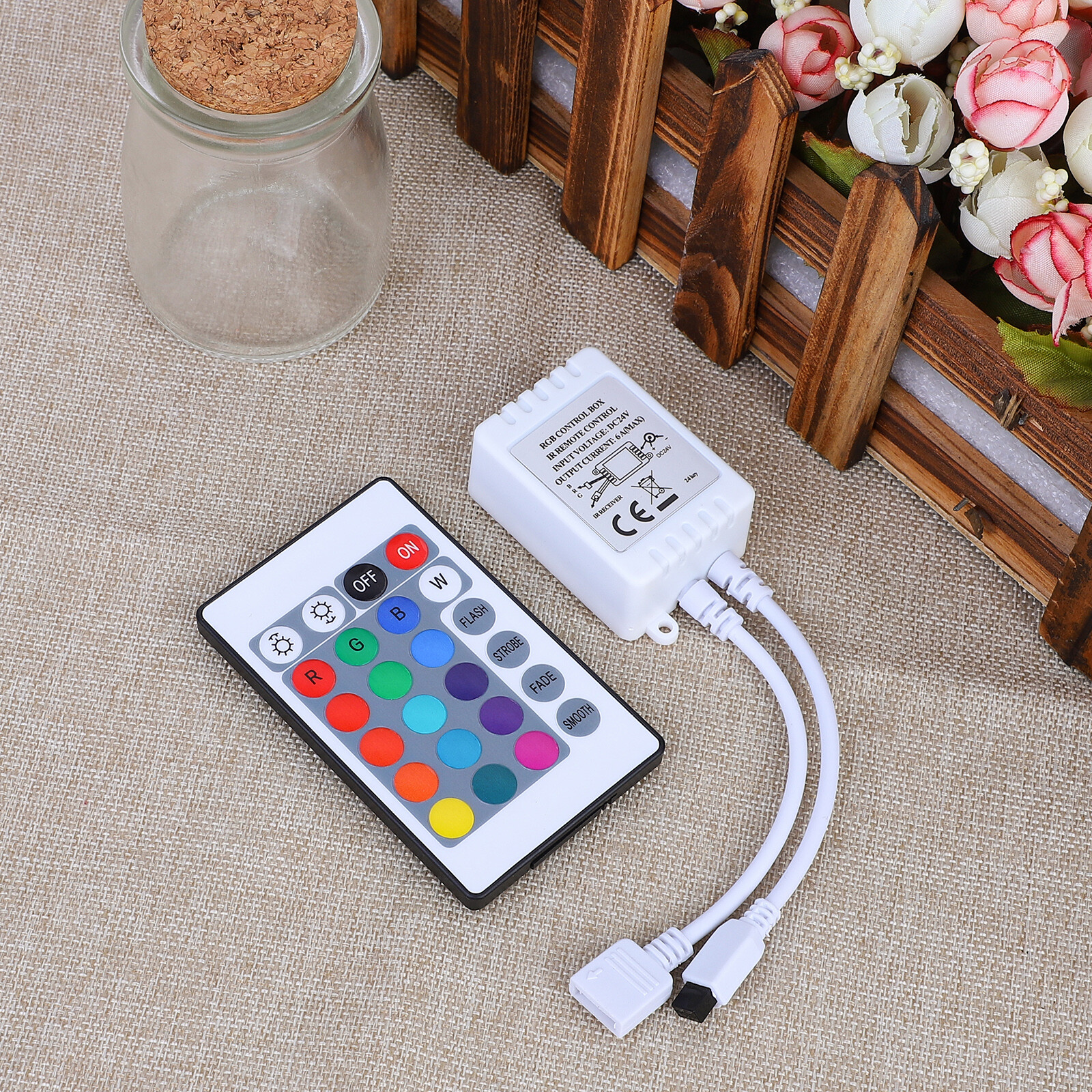 24Keys 16 Colors IR Remote Controller for Input DC 24V RGB LED Strip Light