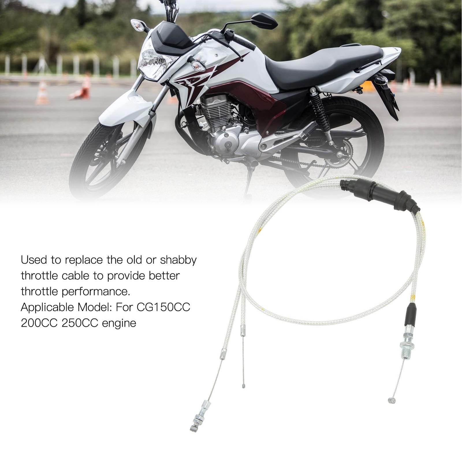 Motorcycle Dual Throttle Cable Better Performance High Strength For CG150