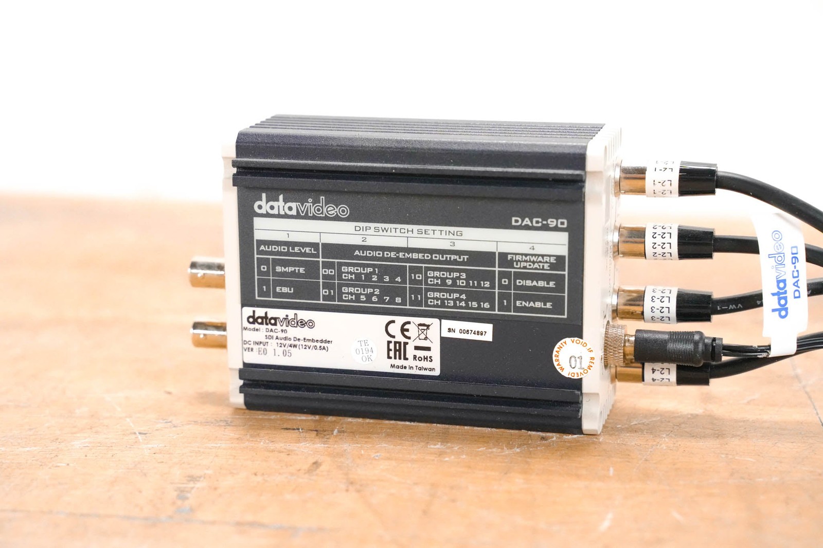 Datavideo DAC-90 SDI Audio De-Embedding Box CG01RFZ