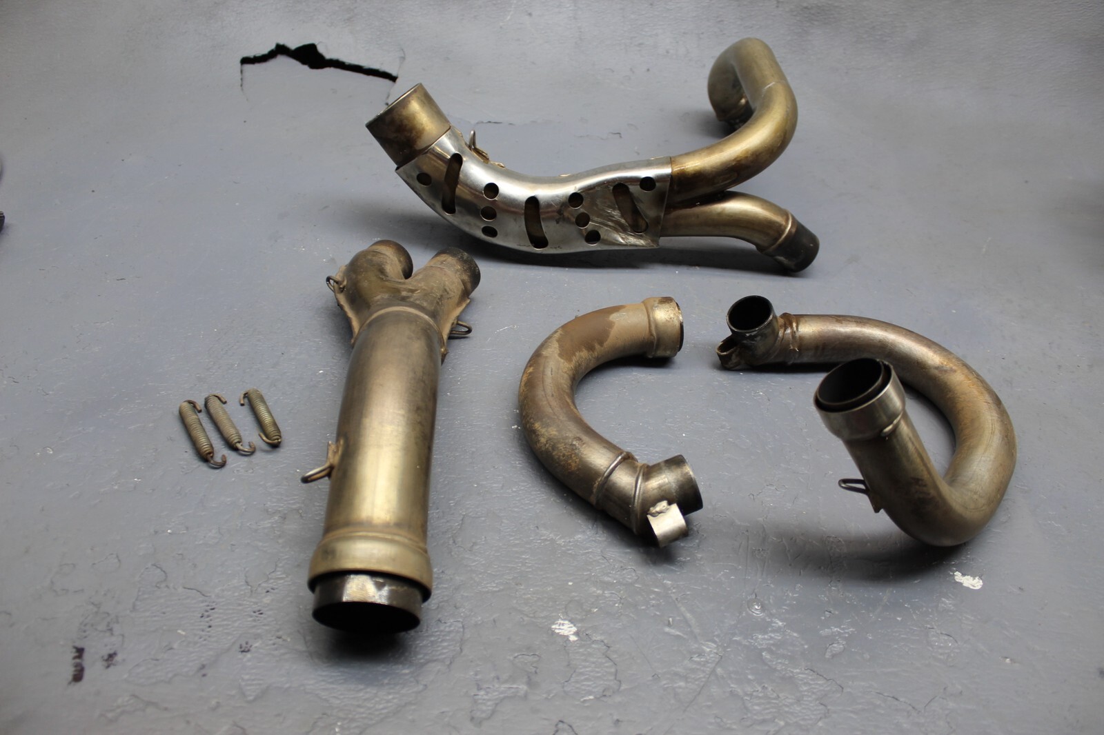1993 HUSQVARNA WXC610 OEM EXHAUST PIPE MID PIPE AND HEADER HEAD PIPE