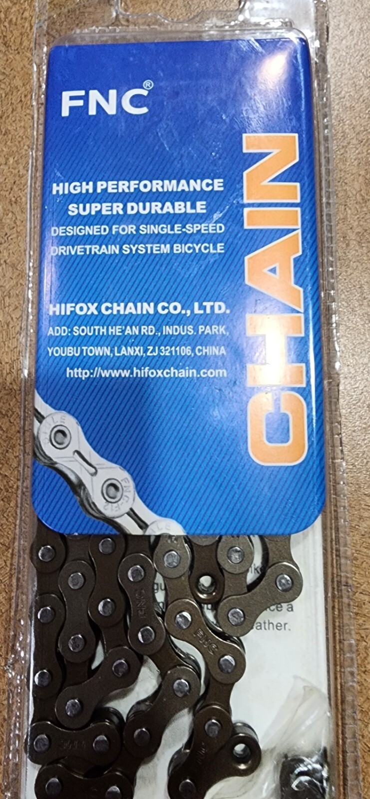 FNC Bicycle Chain Single 1/2 x 1/8-Inch BROWN 1-Speed 104L BMX Fixie X410 One Sp