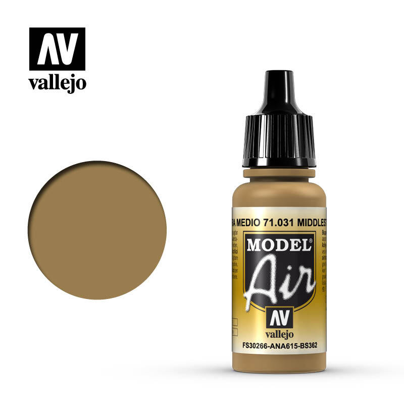 Vallejo 71031 Model Air Middle Stone Acrylic Paint 17ml - US