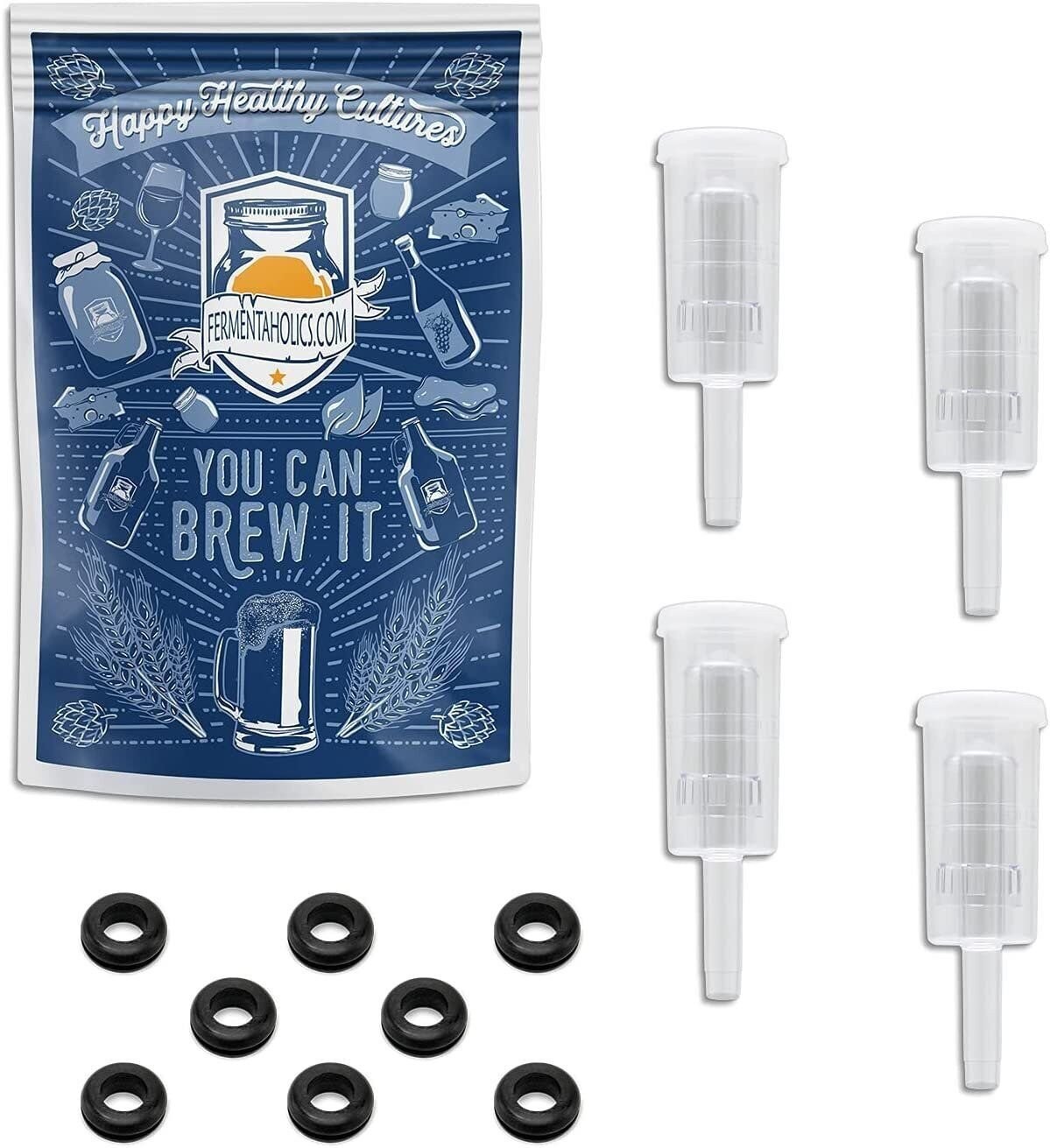 3-Piece Airlock - 4-pk with Grommets - 8-pk