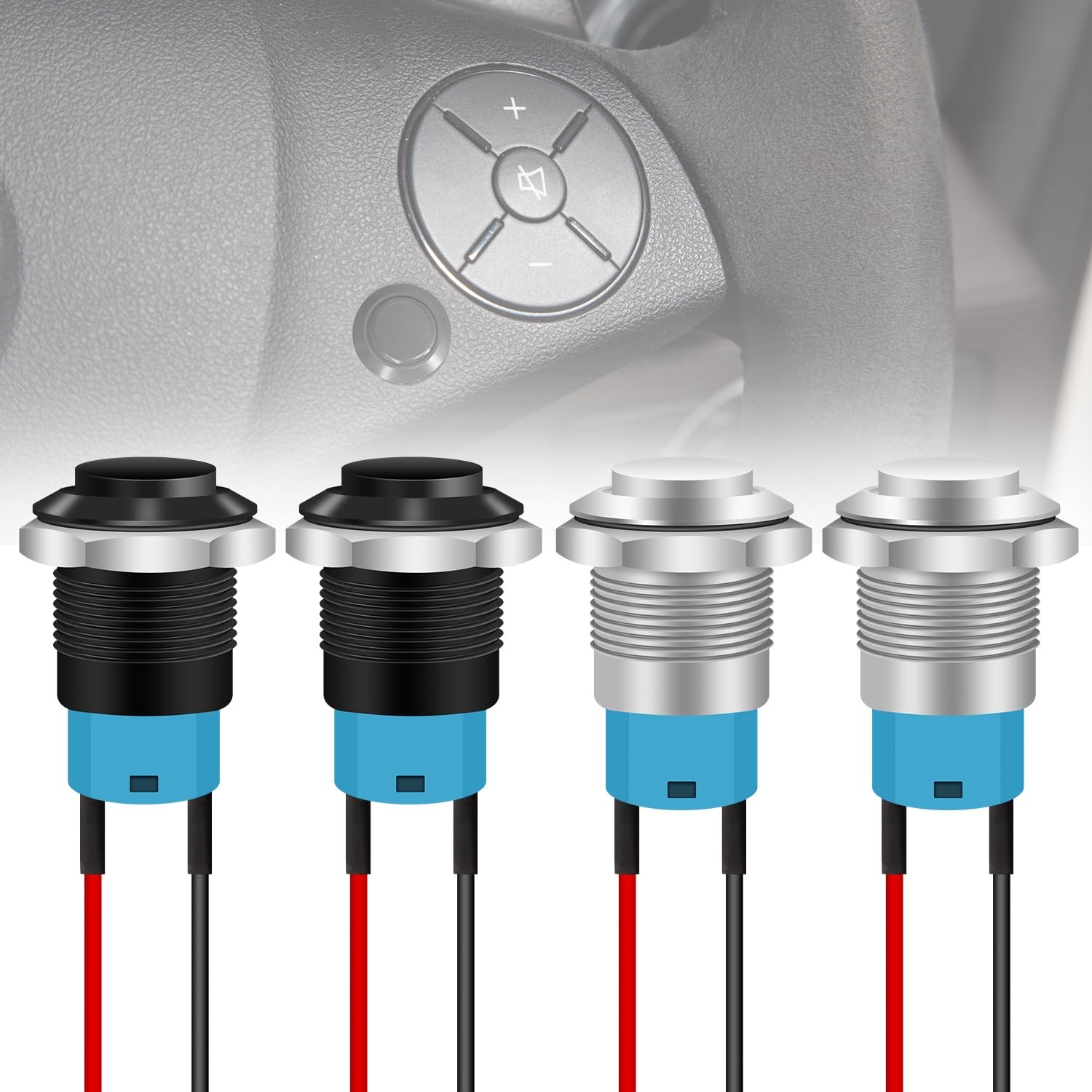 Tmyjfjingxi 4PCS 12V ON/Off Latching Push Button push button switch