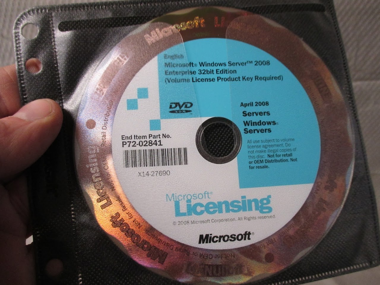 Vintage Microsoft Windows Server 2008 X32 X64 P72-02841 | No Key Codes Included