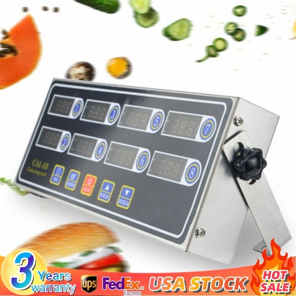 8 Channel Commercial Digital Timer Calculagraph Kitchen Loud Countdown Modern US