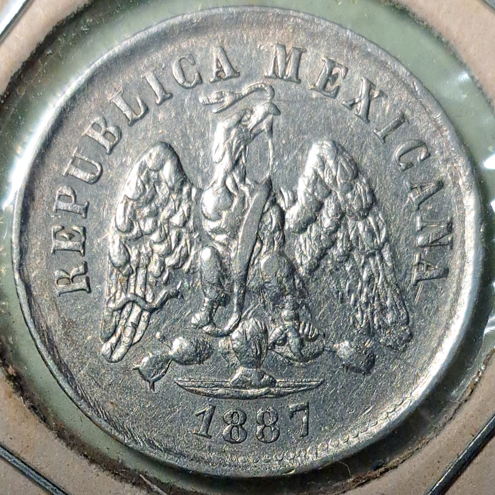 1887 Z_Z Mexico 10 Centavos .903 Silver NICE Coin
