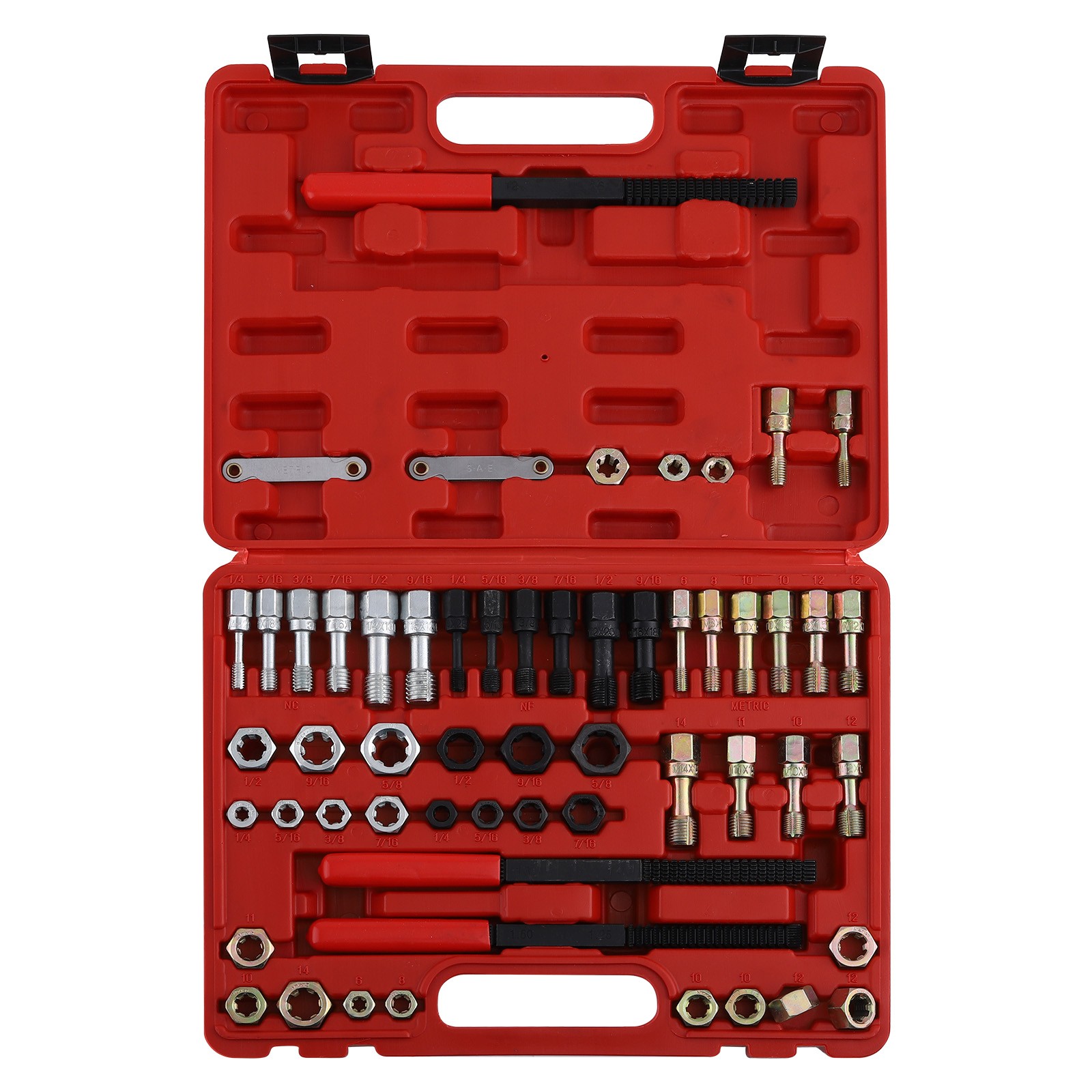 56x Thread Restorer Kit UNC UNF & MetricThread Chaser Set W/Thread Pitch Gauge