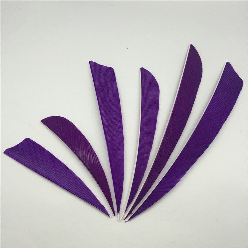 50pcs 3" 4" 5" Purple Shield Water Drop Shape Fletches Real Feathers Accessories