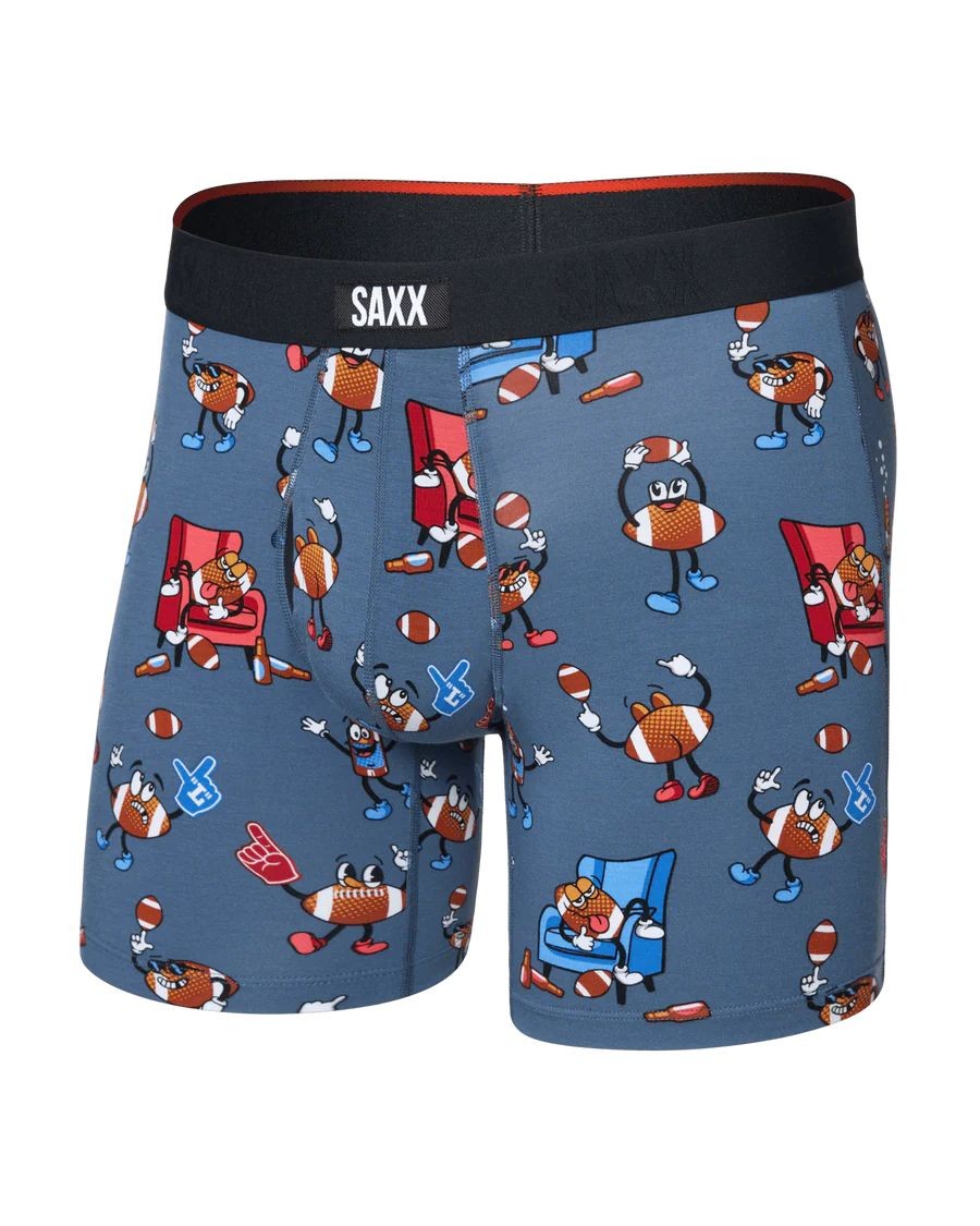 Saxx Vibe Xtra Boxer Brief Fly Men's Underwear, Game Day/Twilight, Large