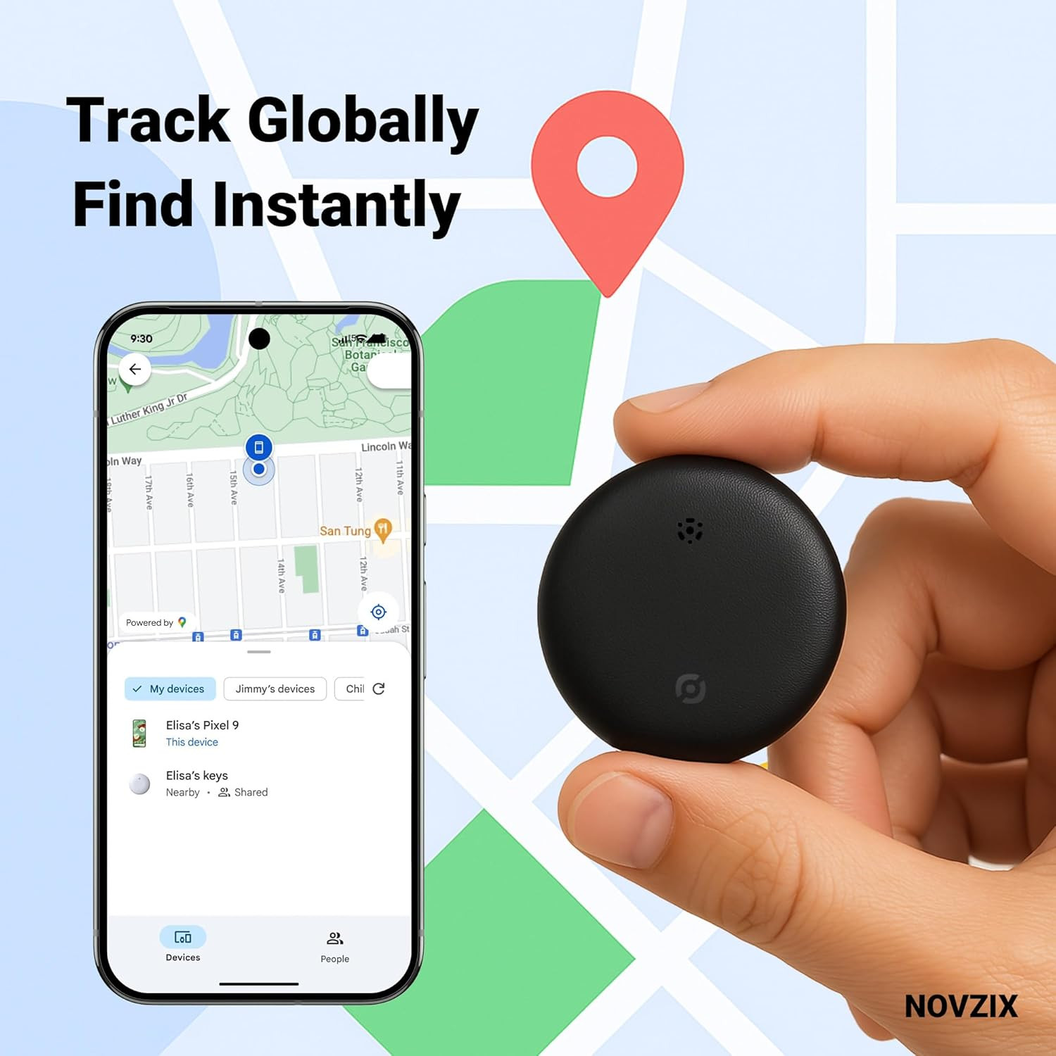 Android Compatible Air Tag - Tracker Tags for Phones, Supports Black