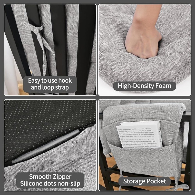 5 PCS Cushions Set Glider Rocking Chair Foam Seat Backrest Armrest Ottoman New