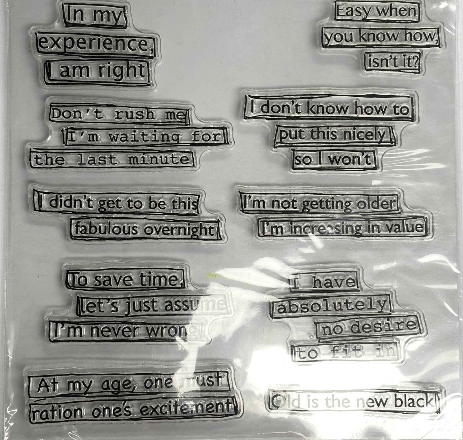 ~6" x 6" Polymer Stamp Sets - Sentiments & Sarcastic Sentiments - Your Choice