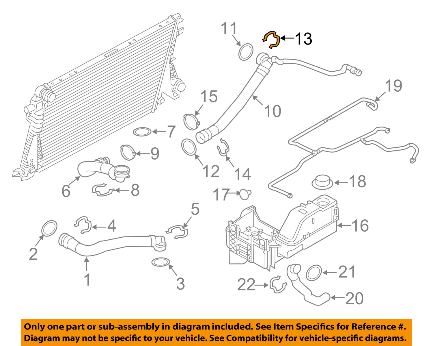 FORD OEM 11-17 F-450 Super Duty Cooling-Connector Hose Upper Clip BC3Z8B365B