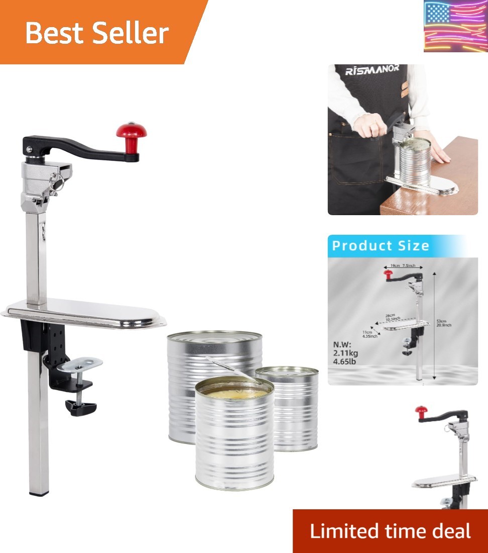 Commercial Manual Can Opener Table Industrial Heavy Duty Can Opener with Plat...