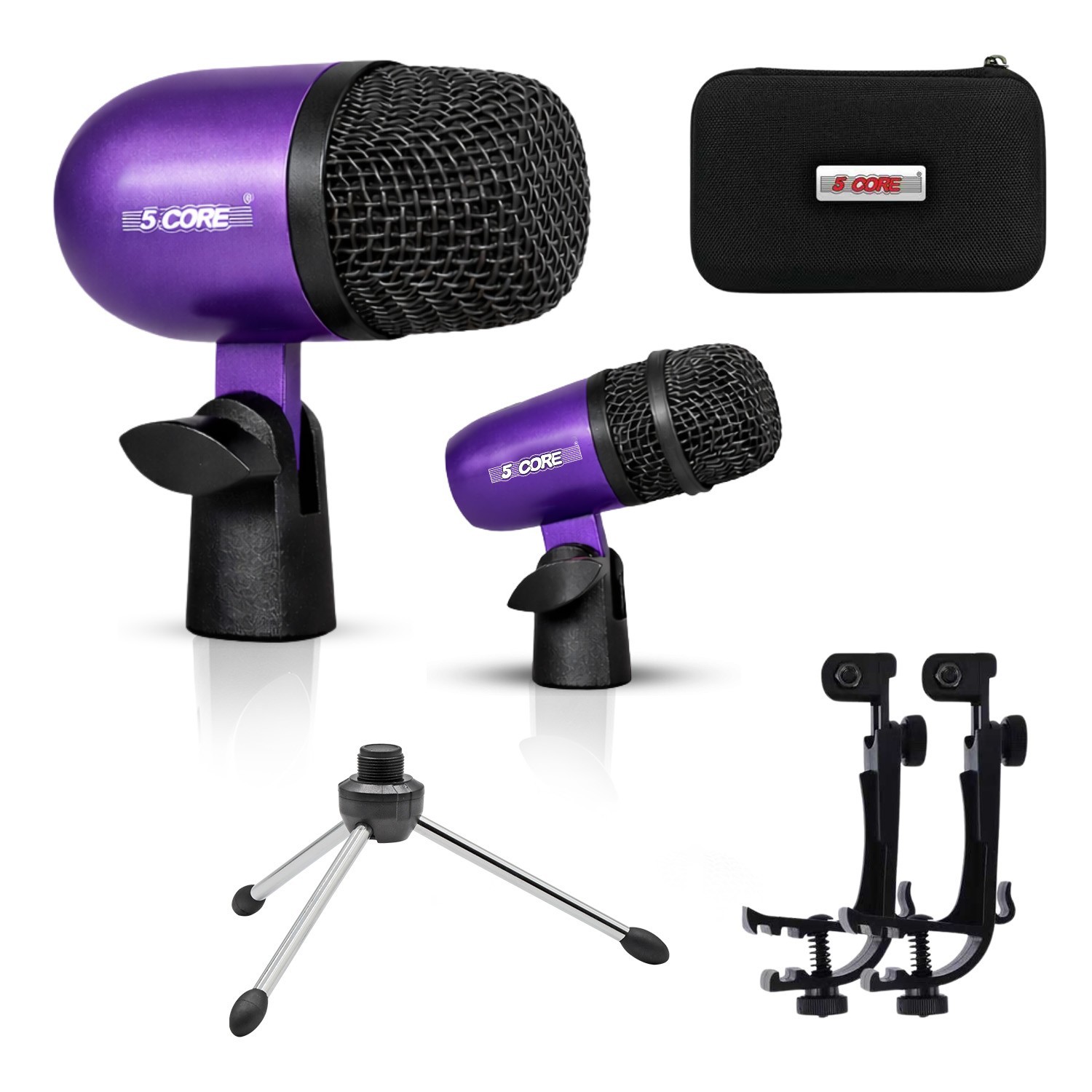 5 Core Conga Mic Snare Tom Microphone Drum Kit Condenser XLR Instrument Mics