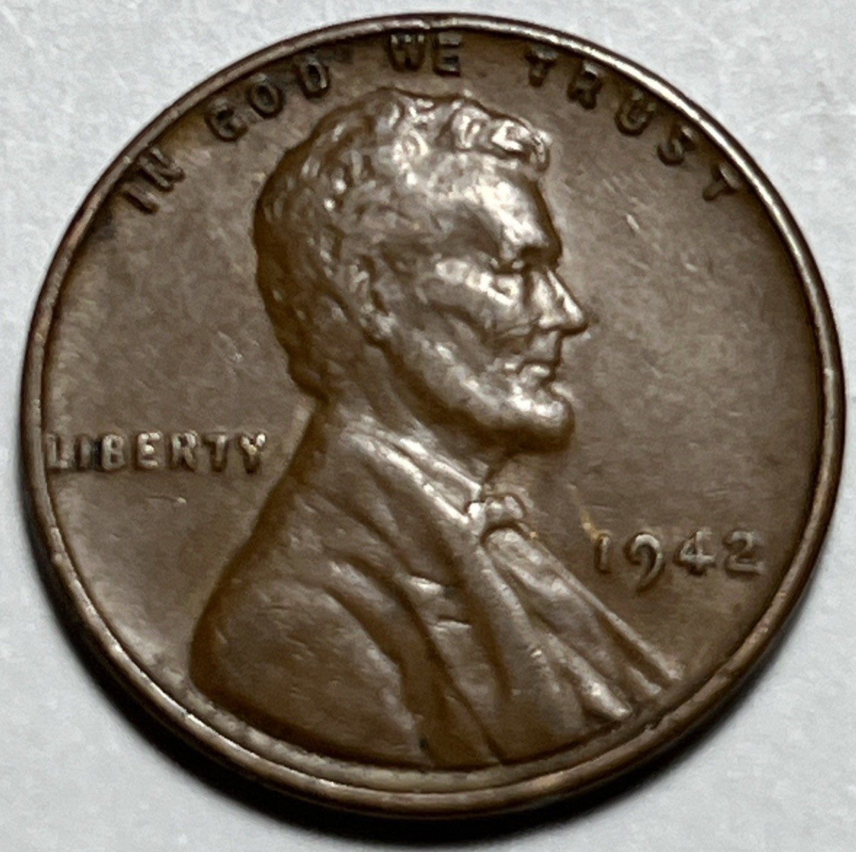 1942 Lincoln Wheat Penny Errors DDO Slight Doubling In Face Nose Errors