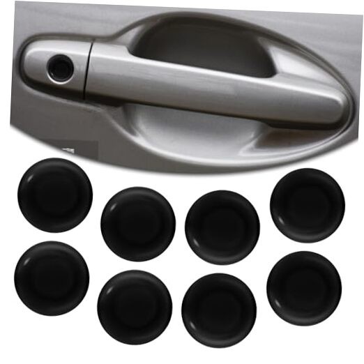8 PCS Car Key Hole Cover, Plastic Keyhole Scratch Protection Sticker Black
