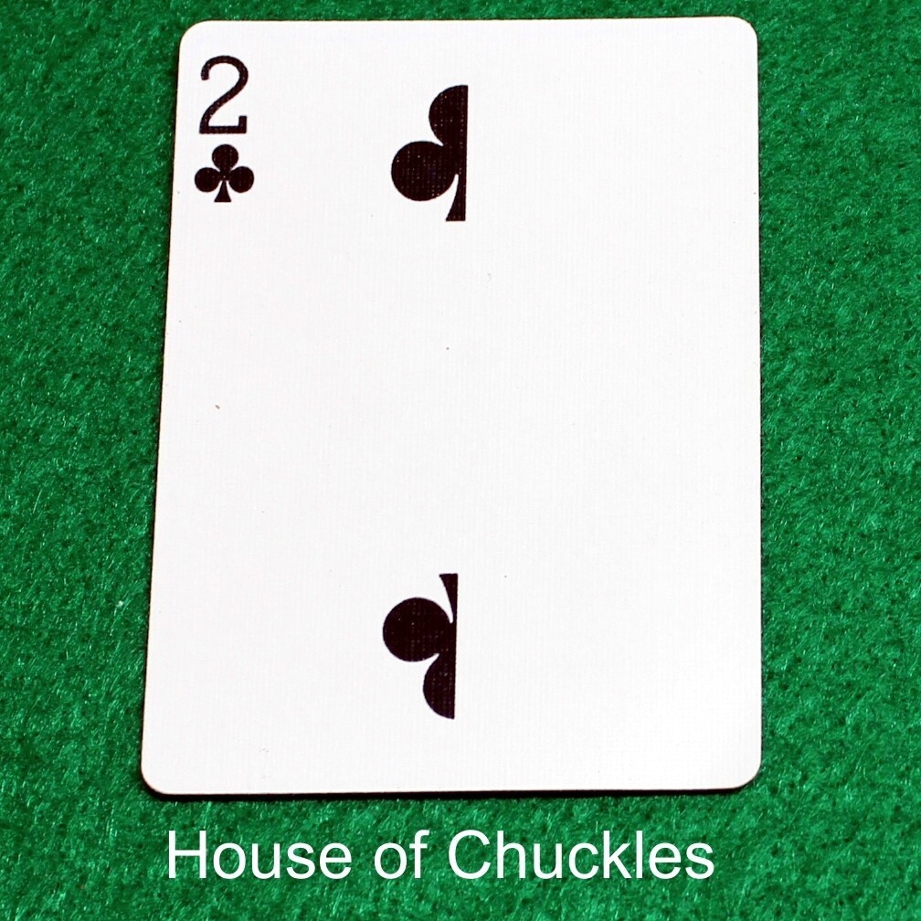 2 of Clubs | Blank - Half Vertical, Bicycle Printed Gaff Card, Blue